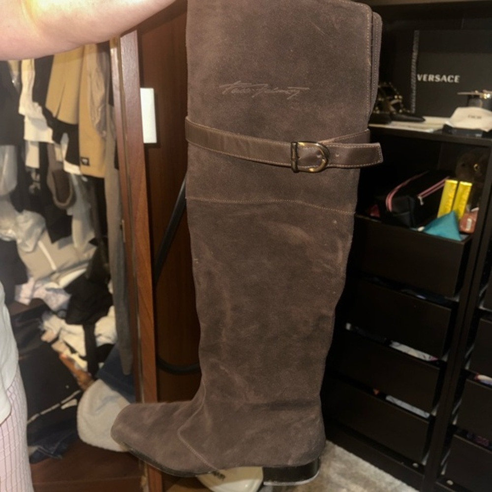 Elegant Chocolate Over the Knee Boots